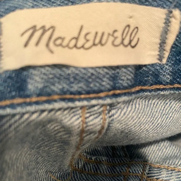 Madewell The Momjean Size 27 Distressed High Rise Straight Leg Jeans - Picture 2 of 9